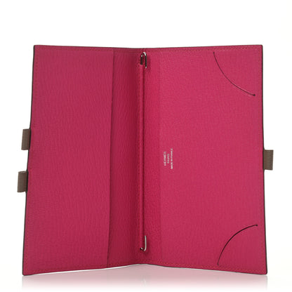Hermes Chevre Mysore Vision II Agenda Cover Etoupe Fuchsia 5 of 5