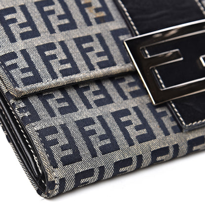 Fendi Zucchino Forever Continental Wallet Navy 8 of 11