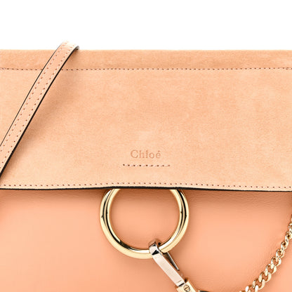 Chloe Calfskin Suede Mini Chain Faye Shoulder Bag Milky Orange 7 of 10