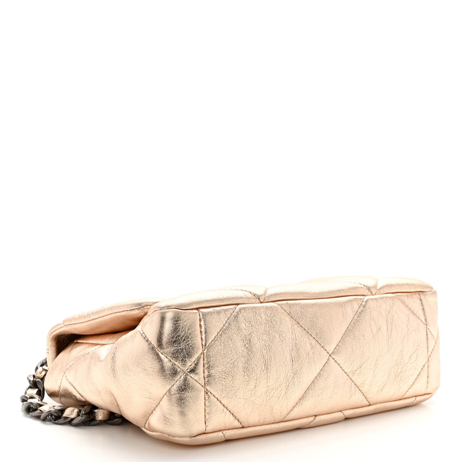 Chanel Metallic Lambskin Quilted Medium Chanel 19 Flap Gold 4 of 12