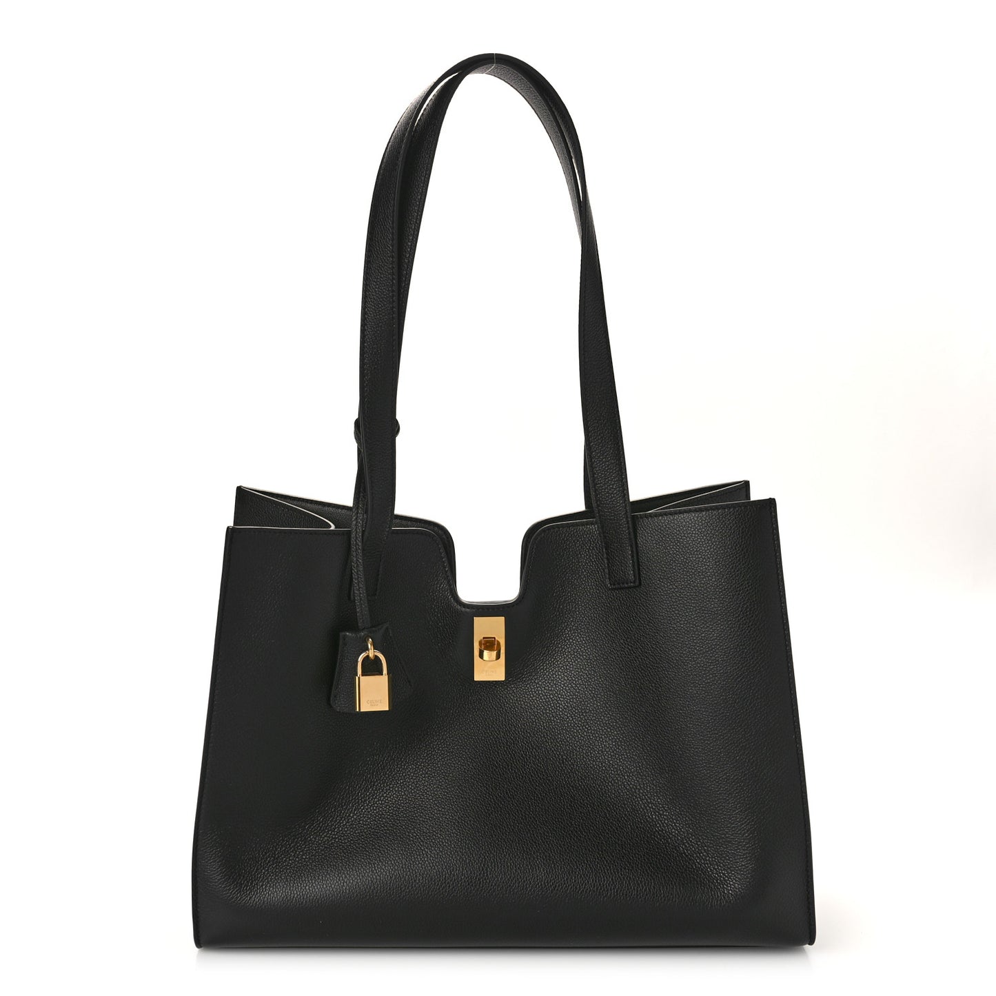 Grained Calfskin Cabas 16 Bag Black