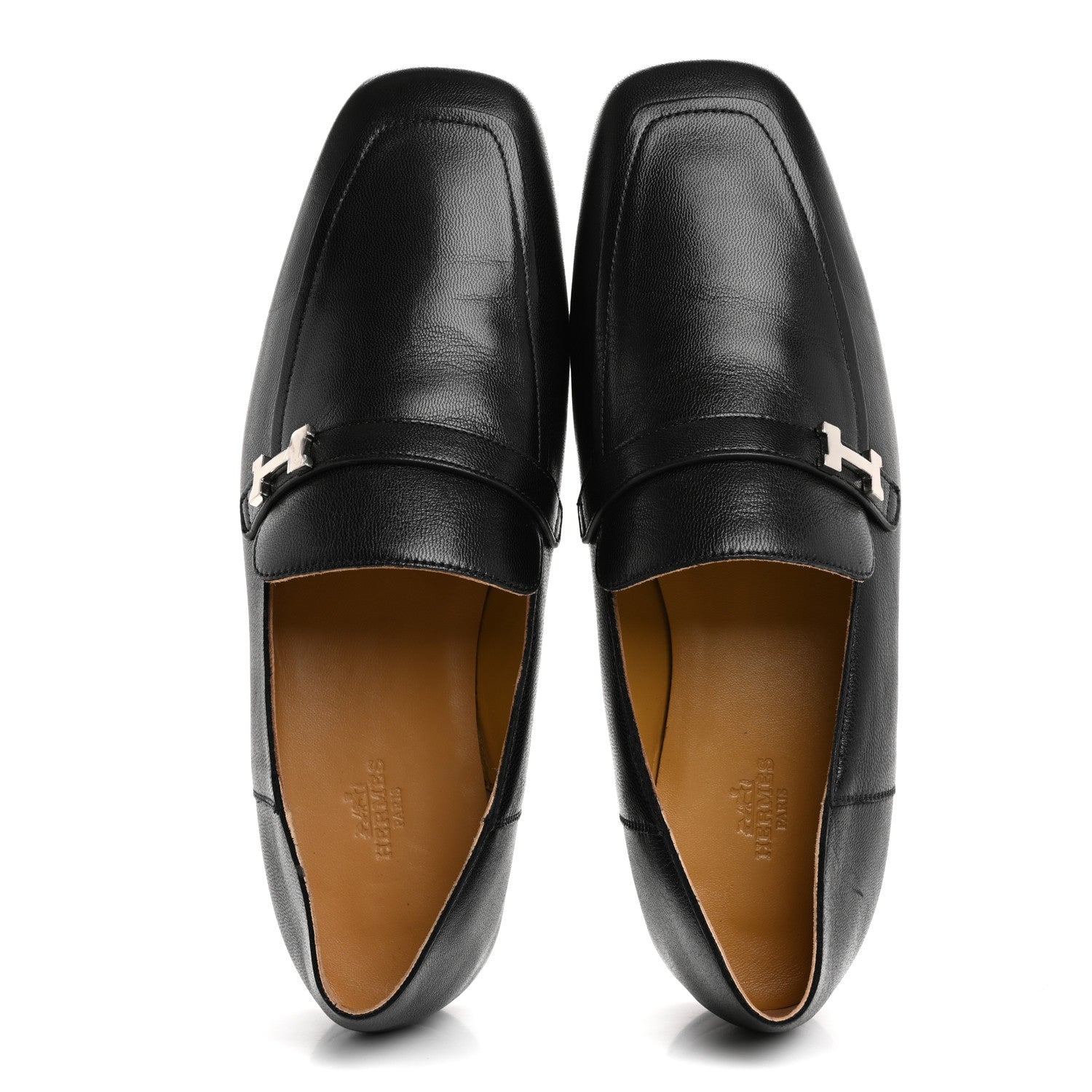 Hermes Goatskin Mens Giovanni Loafer 41 Black 2 of 10