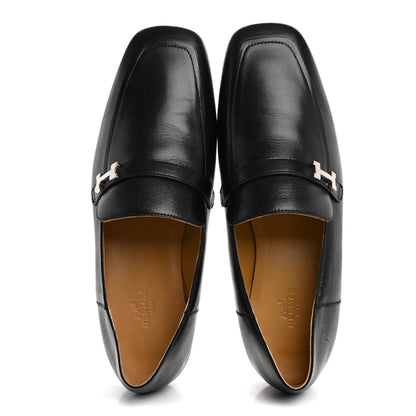 Hermes Goatskin Mens Giovanni Loafer 41 Black 2 of 10