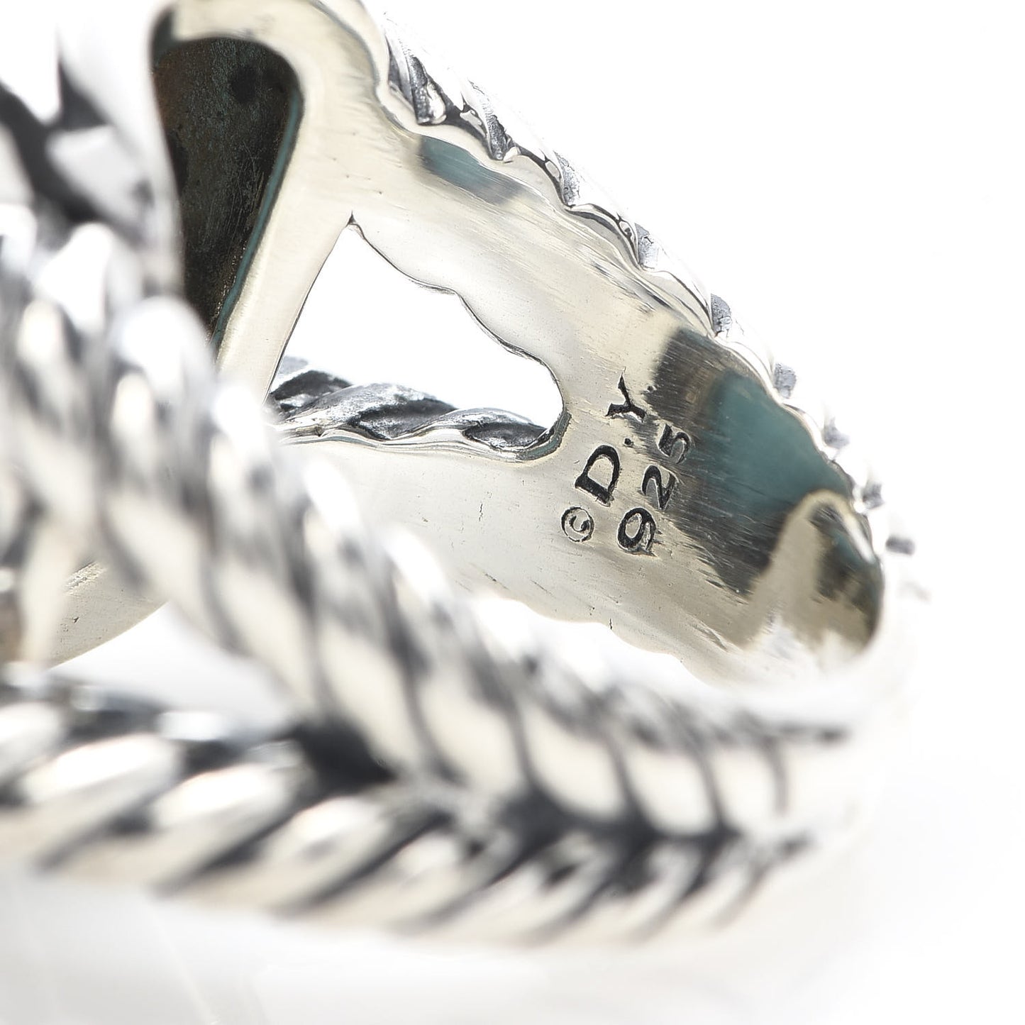 Sterling Silver Diamond Reconstituted Turquoise 17mm Albion Ring 57 8