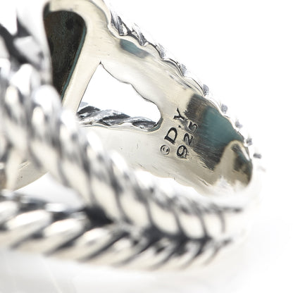 David Yurman Sterling Silver Diamond Reconstituted Turquoise 17mm Albion Ring 57 8 5 of 5