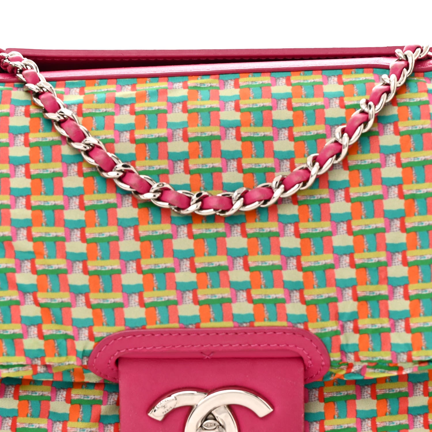 Chanel Rubber Quilted Lambskin Medium Coco Rain Flap Pink 12 of 21