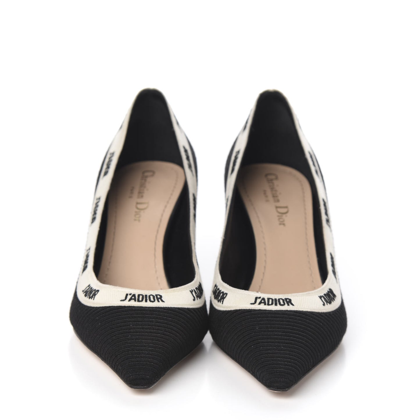 Technical Canvas Ribbon Embroidered J'Adior 65mm Pumps 38 Black