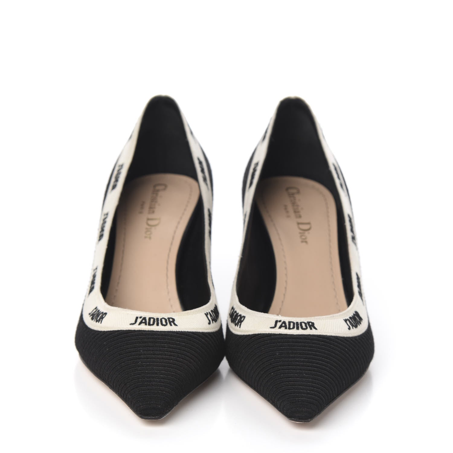 Christian Dior Technical Canvas Ribbon Embroidered J'Adior 65mm Pumps 38 Black 2 of 8