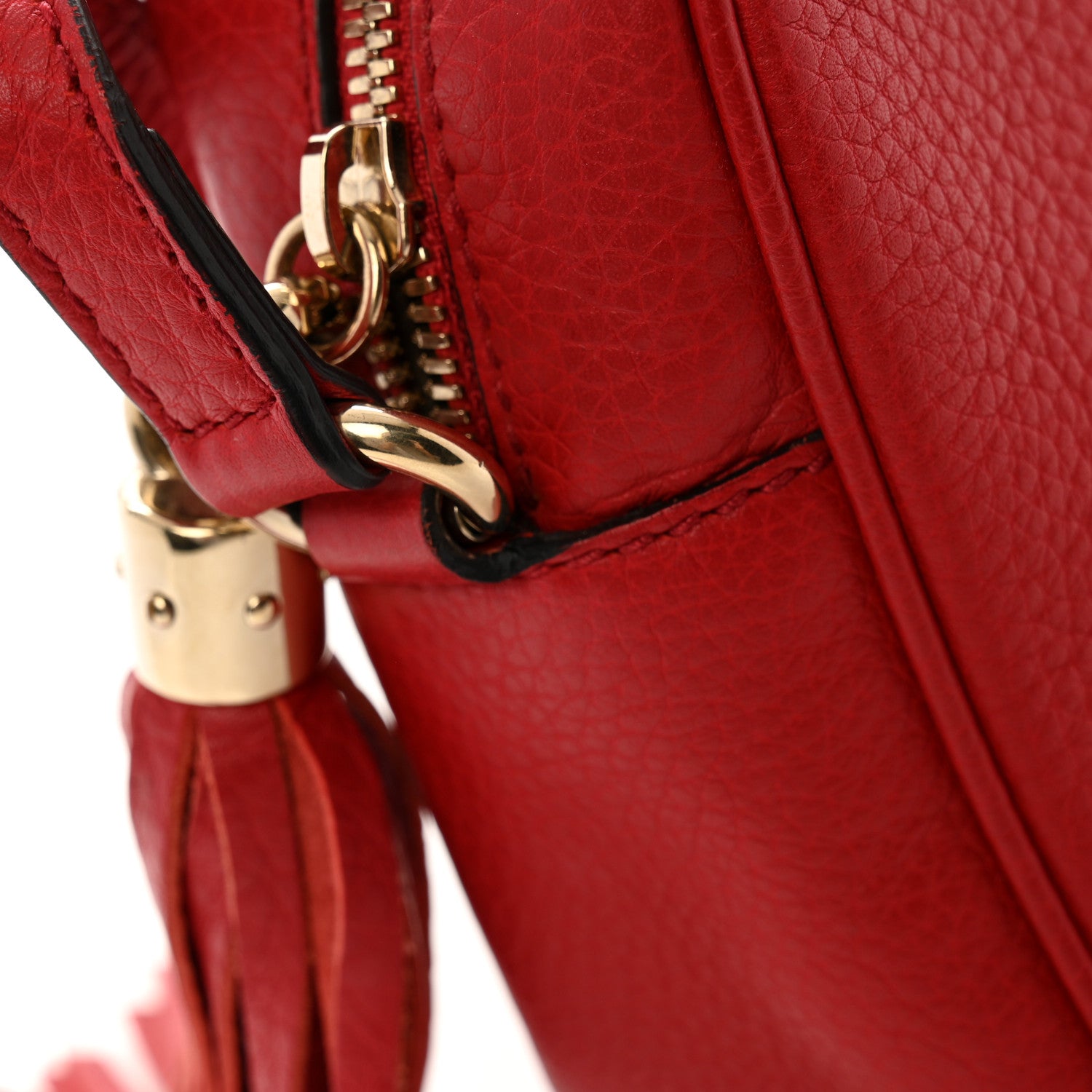 Gucci Pebbled Calfskin Small Soho Disco Bag Tabasco Red 11 of 15