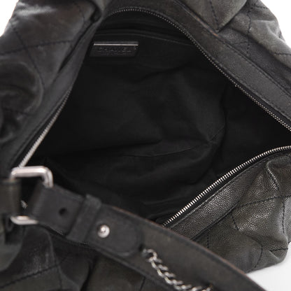 Chanel Caviar Stitched Large Outdoor Hobo Black 7 of 8