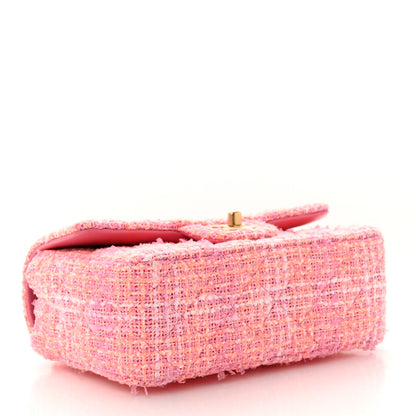 Chanel Tweed Quilted Mini Rectangular Flap Pink Multicolor 4 of 11