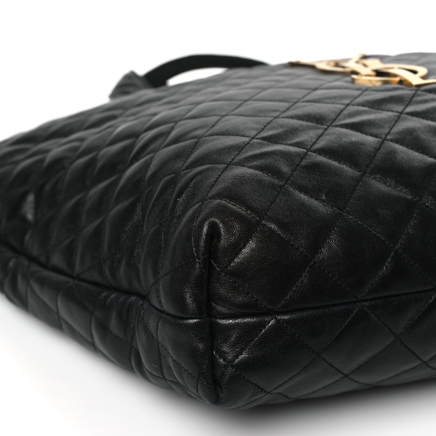 Saint Laurent Lambskin Quilted Maxi Icare Shopping Tote Black 9 of 10