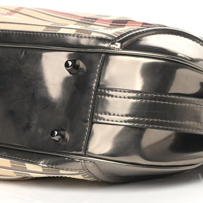 Burberry Metallic Patent House Check Sliced Beaton Pewter 9 of 10