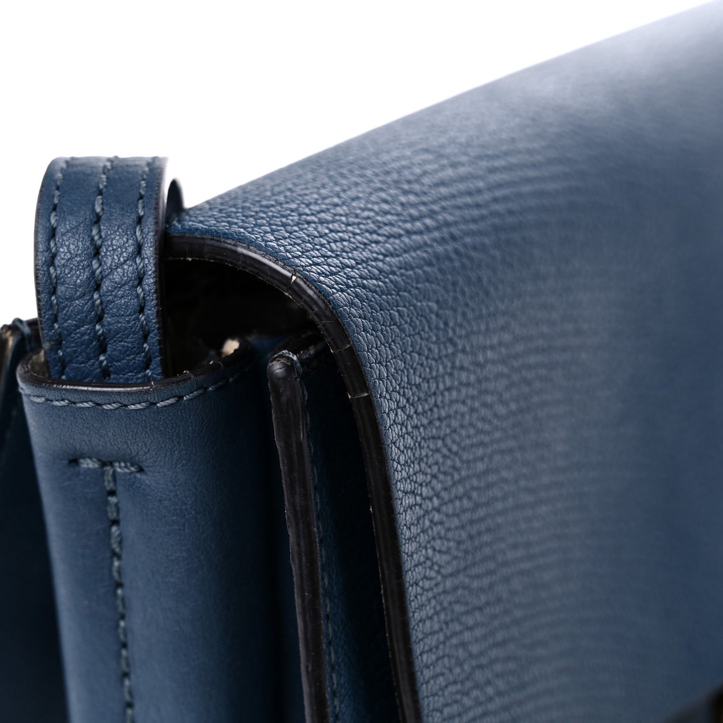 Goatskin Small Faye Shoulder Bag Denim Blue