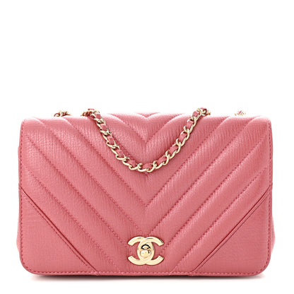 Chanel Calfskin Chevron Quilted Statement Flap Pink 1 of 10