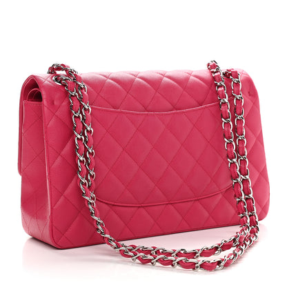 Chanel Caviar Quilted Jumbo Double Flap Dark Pink 3 of 9