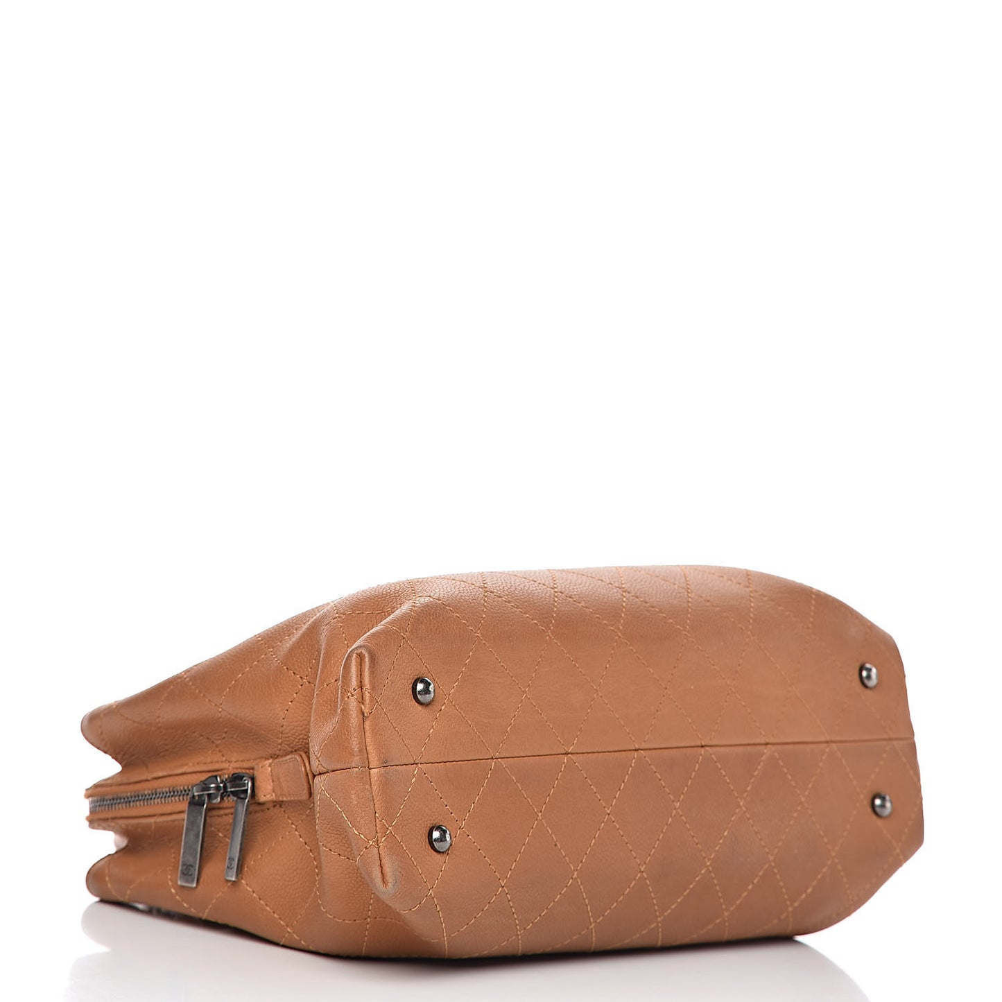 Grained Vegetal Calfskin Small Urban Shopping Tote Camel