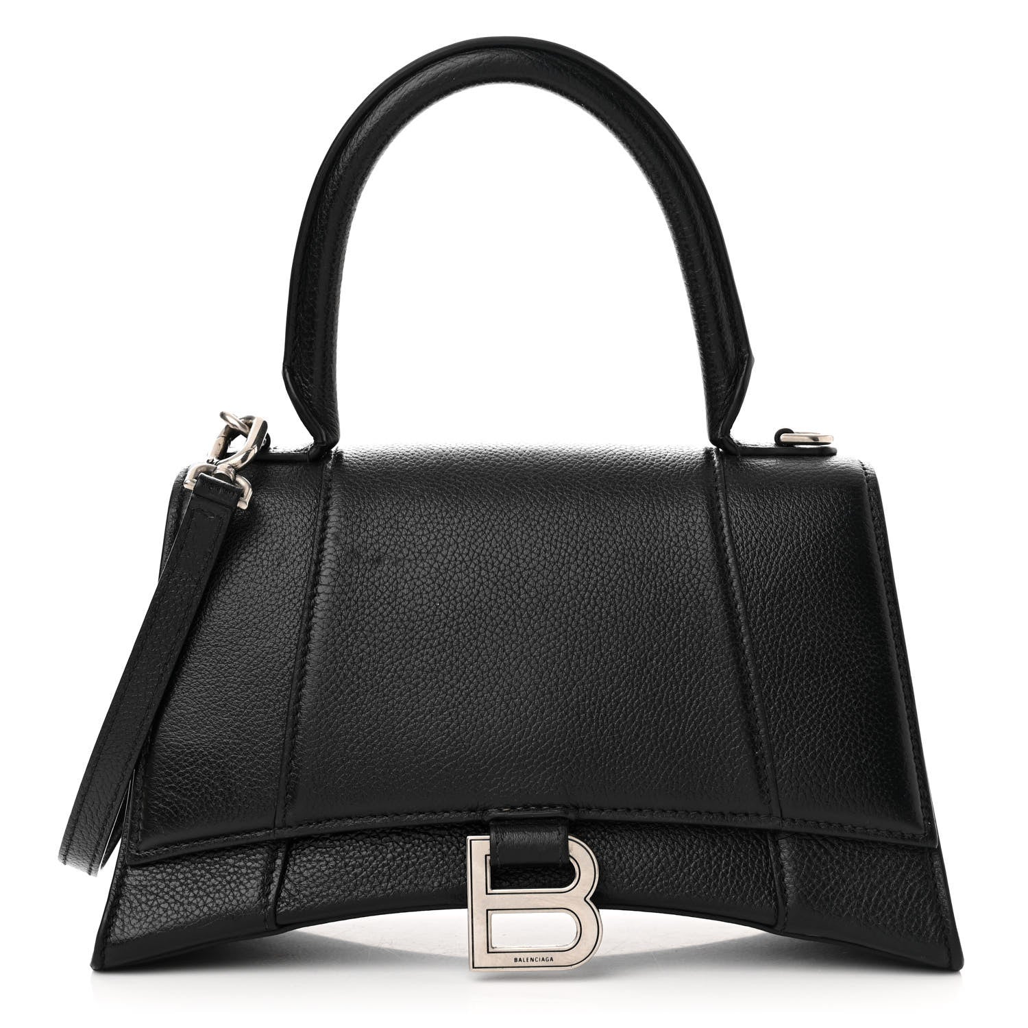 Balenciaga Grained Calfskin Small Hourglass Top Handle Bag Black 1 of 11