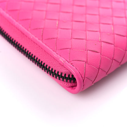 Bottega Veneta Nappa Intrecciato Zip Around Wallet Pink 11 of 17