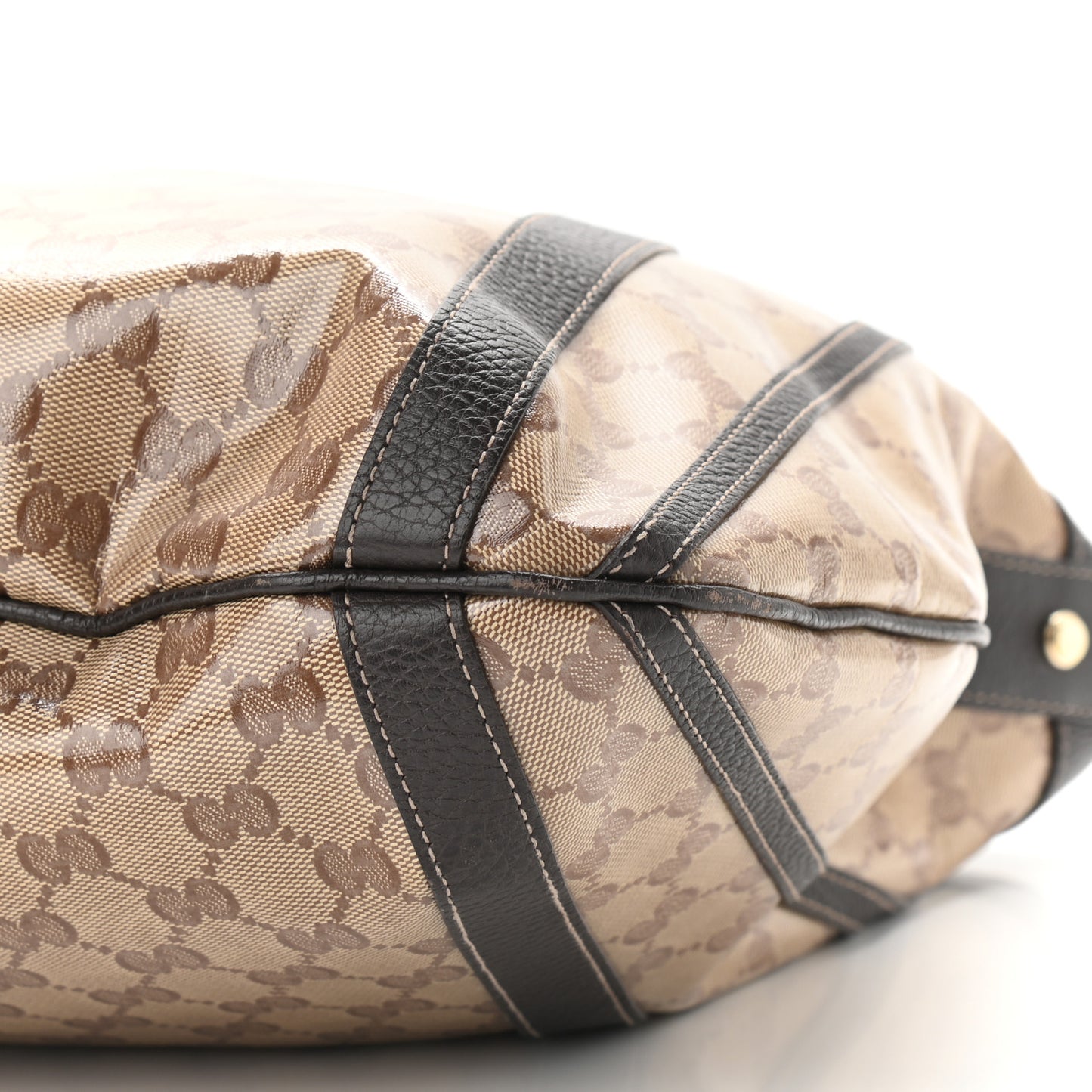 Crystal Monogram Medium Abbey Convertible Tote Dark Brown