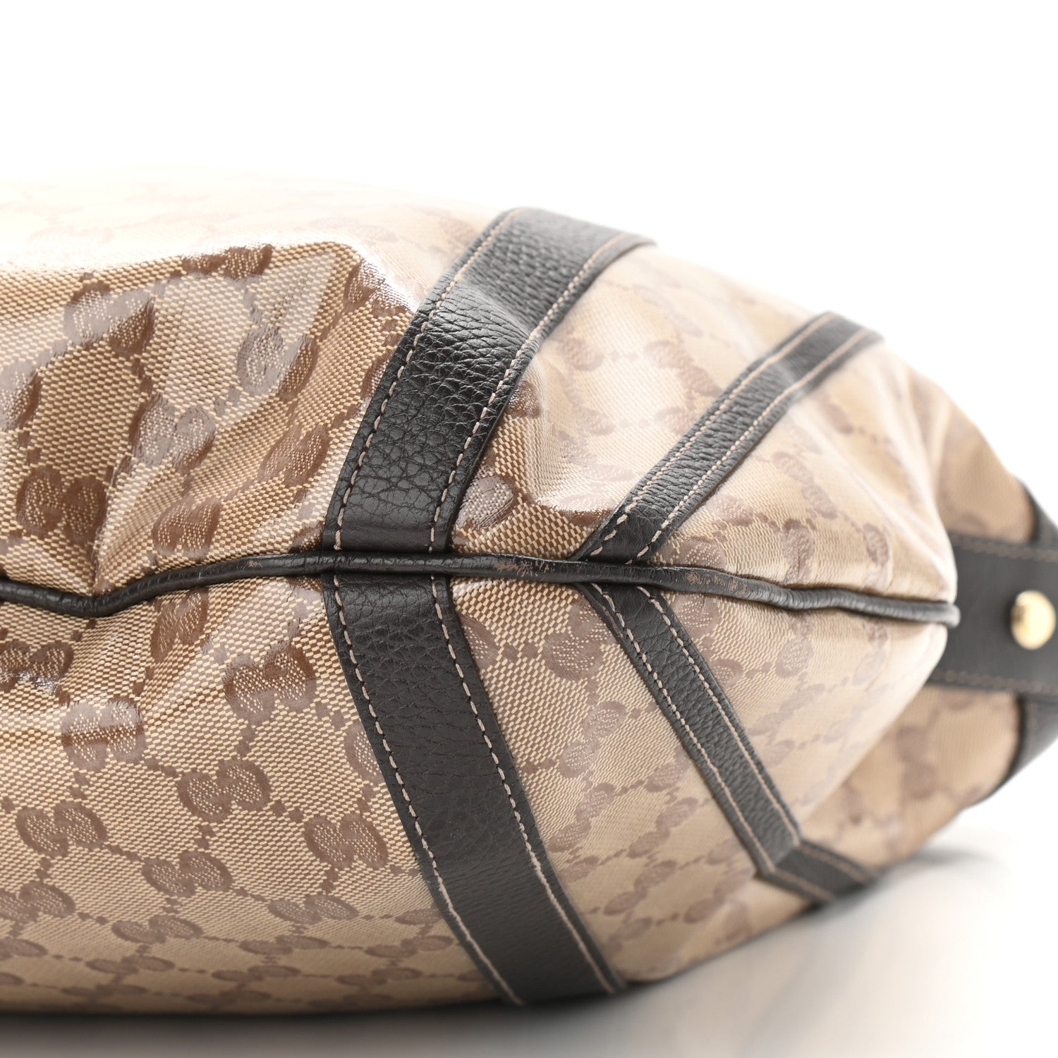 Gucci Crystal Monogram Medium Abbey Convertible Tote Dark Brown 10 of 14