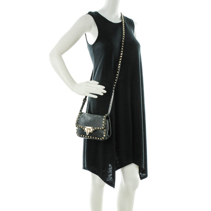 Valentino Garavani Vitello Mini Rockstud Flap Saddle Crossbody Bag Black 2 of 8