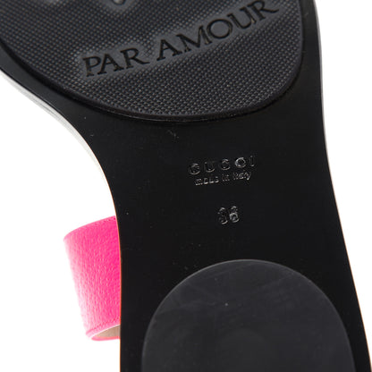Gucci Calfskin GG Marmont Thong Sandals 36 Fuxia Fluo 9 of 10