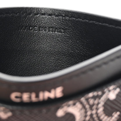 Celine Triomphe Canvas Card Holder Silver Black 6 of 7