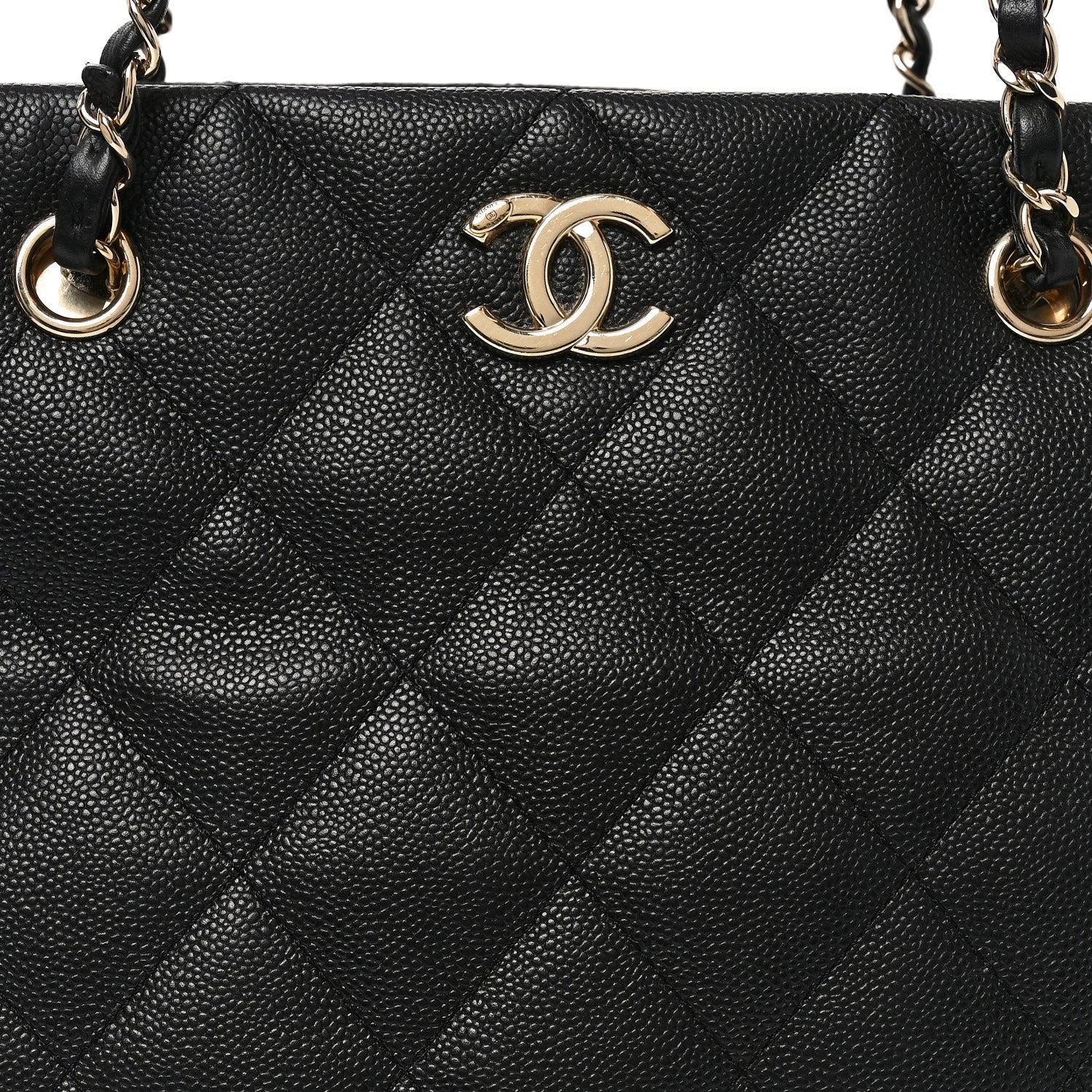 Chanel Caviar Quilted Small Shopping Tote Black 8 of 11