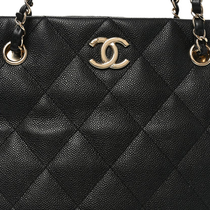 Chanel Caviar Quilted Small Shopping Tote Black 8 of 11