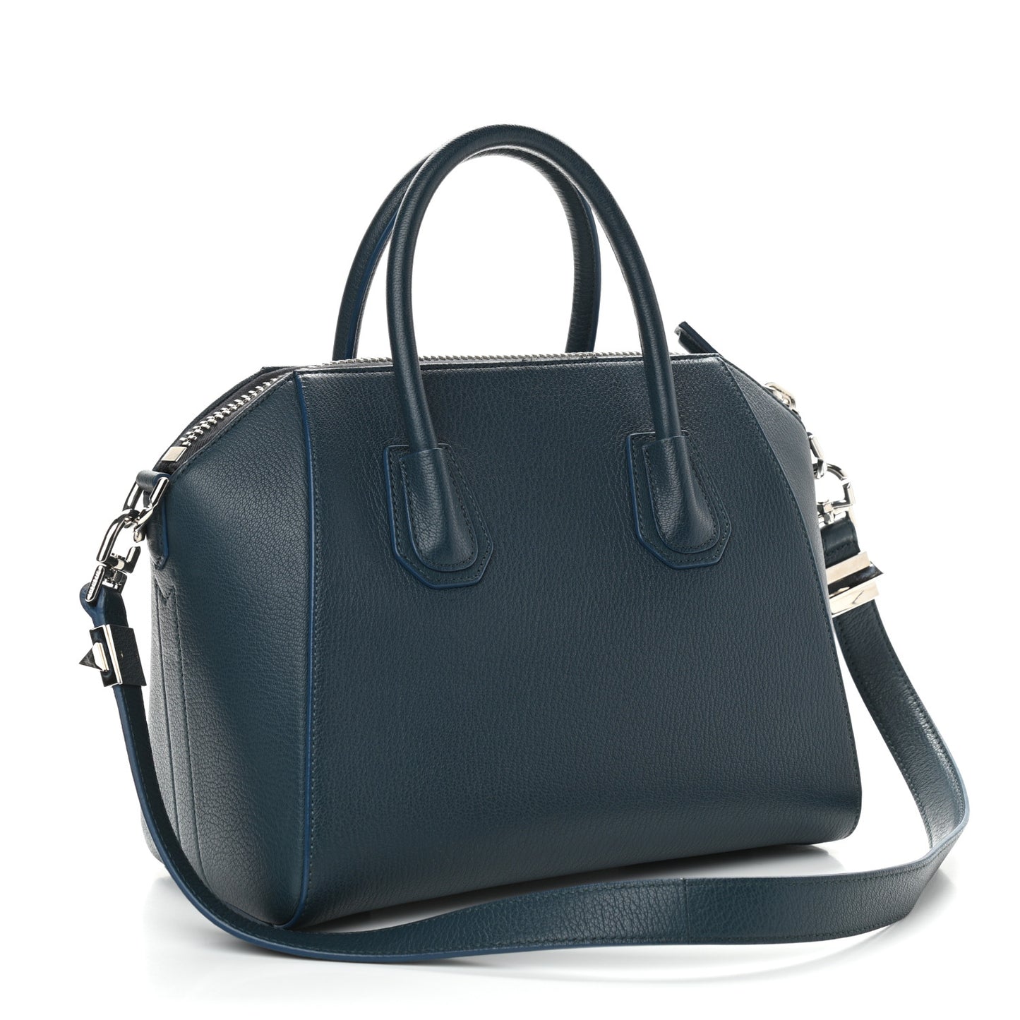 Sugar Goatskin Small Antigona Peacock Blue