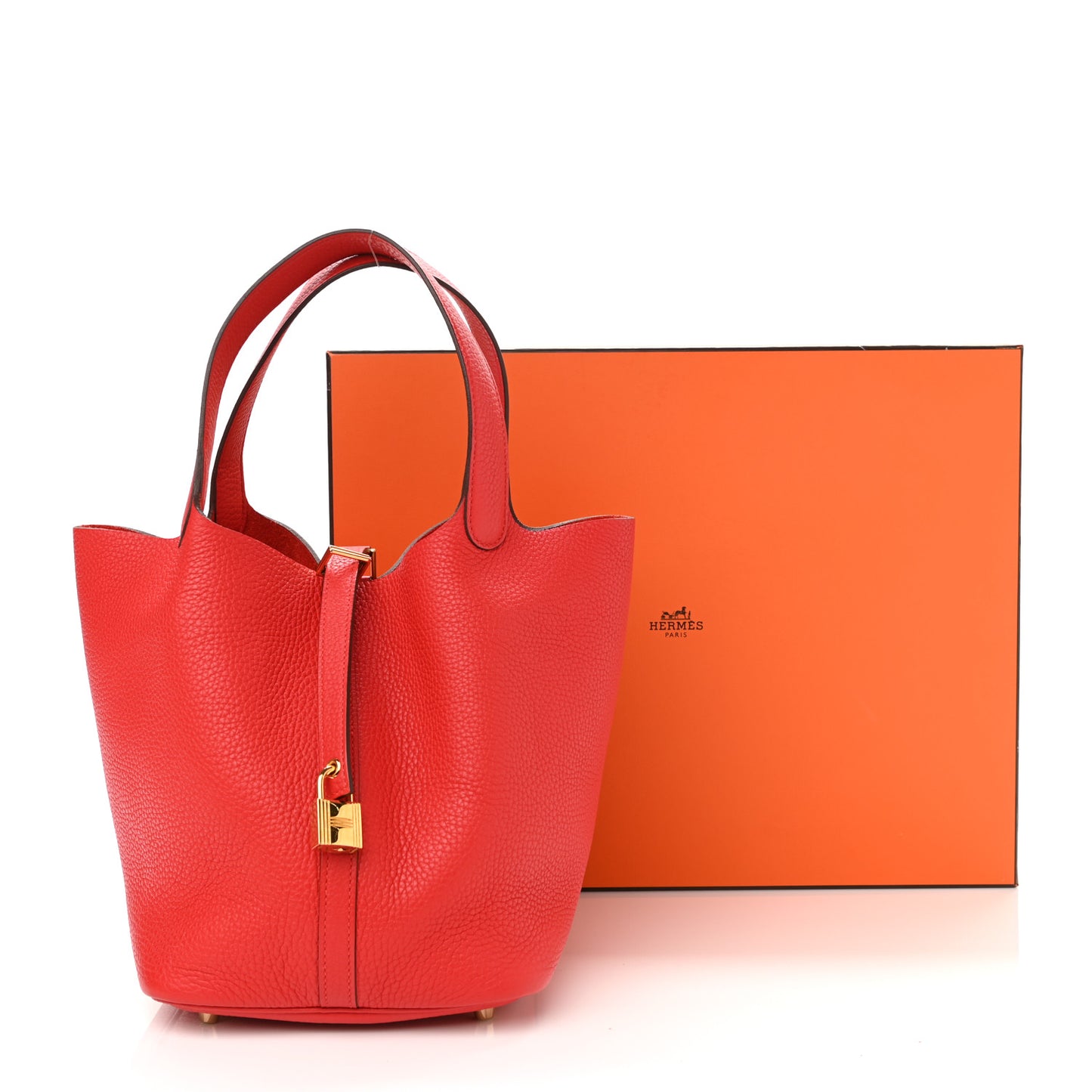Taurillon Clemence Picotin Lock 22 MM Rouge Tomate