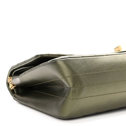 Chanel Metallic Calfskin Chevron Quilted 2.55 Reissue 226 Flap Green 8 of 9