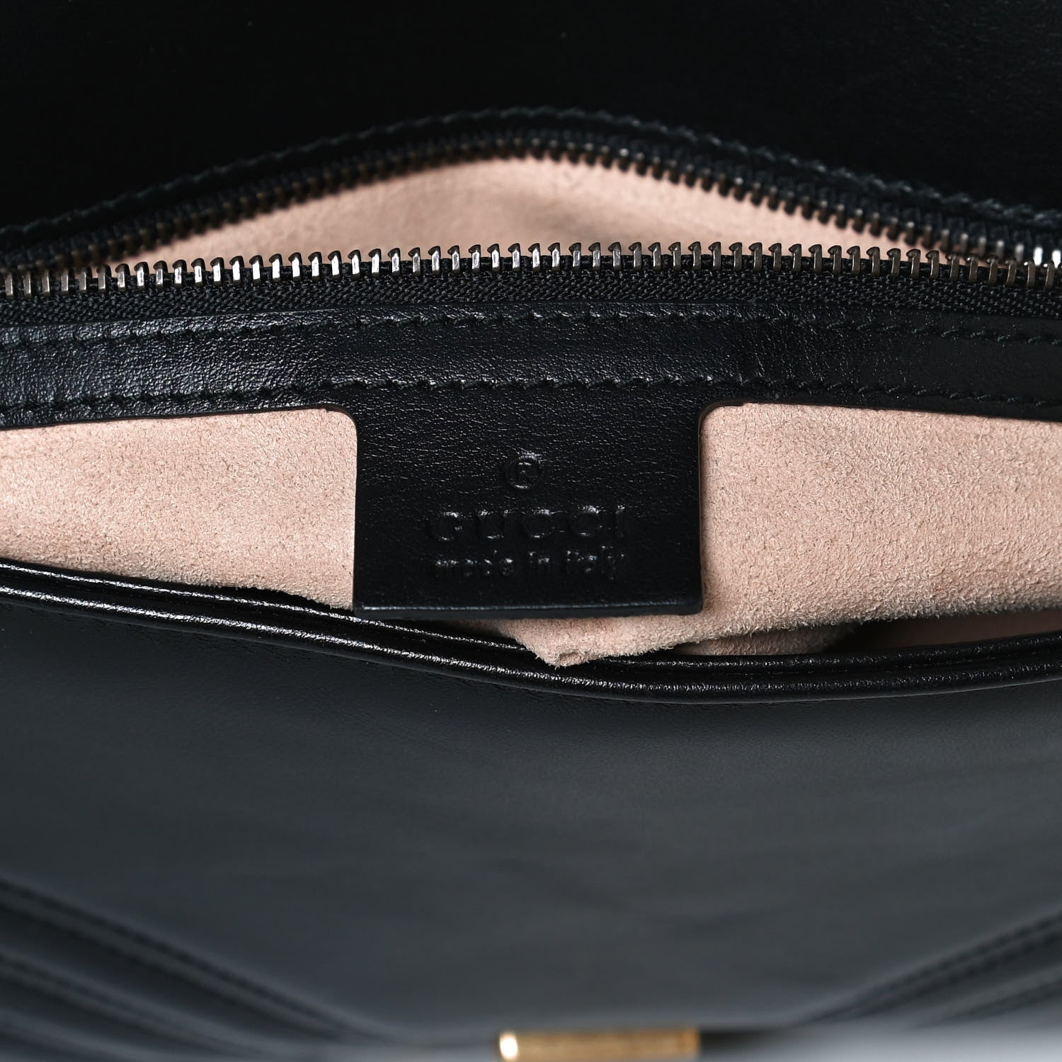 Gucci Calfskin Matelasse Medium GG Marmont Shoulder Bag Black 6 of 13