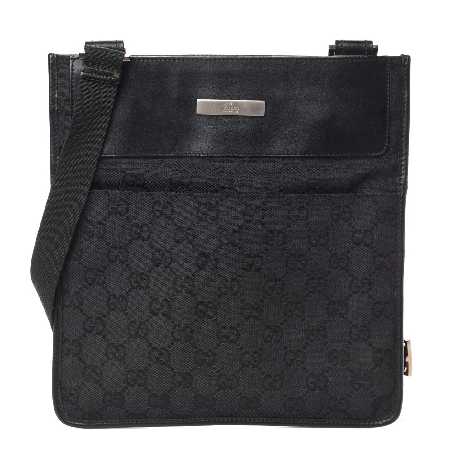 GG Monogram Messenger Crossbody Bag Black