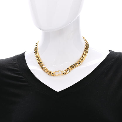 Christian Dior Metal CD Choker Necklace Gold 2 of 6