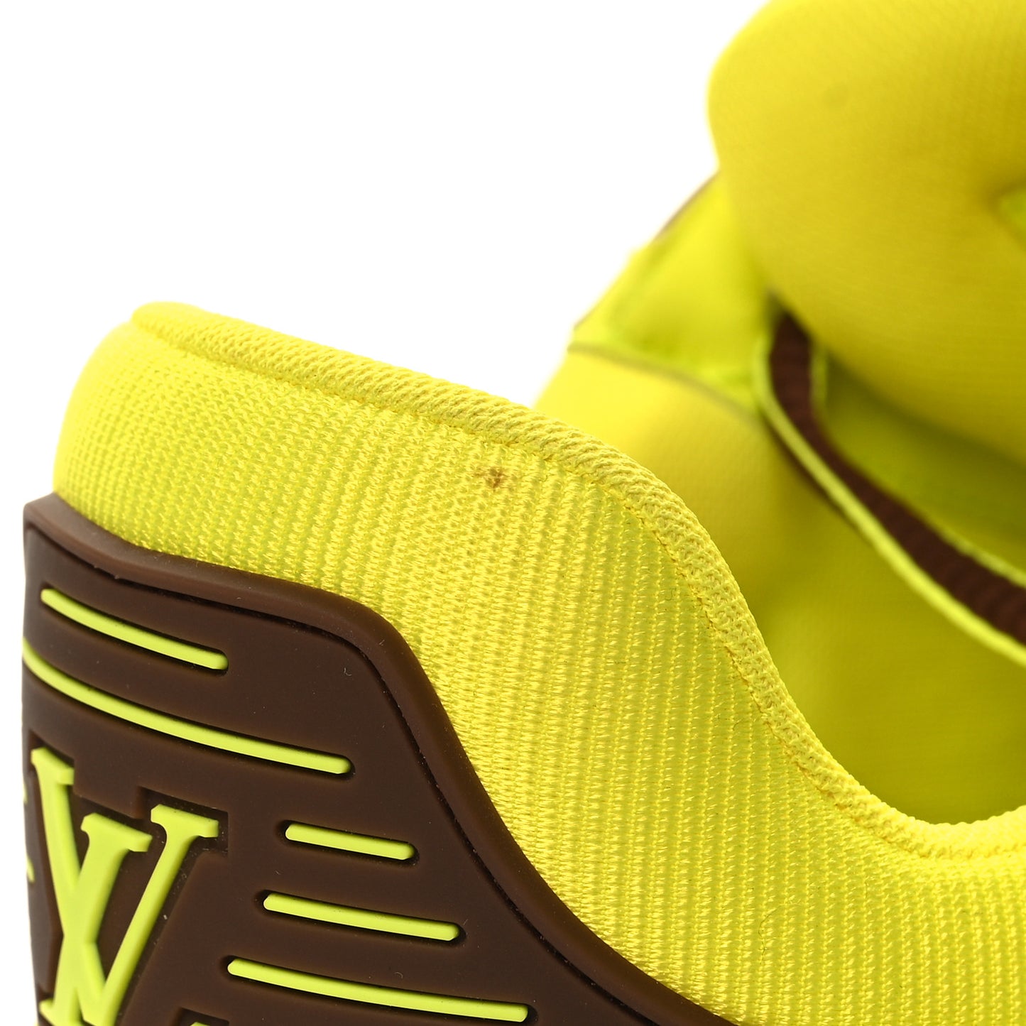 Calfskin Mens LV Trainer Sneakers 9.5 Yellow Brown