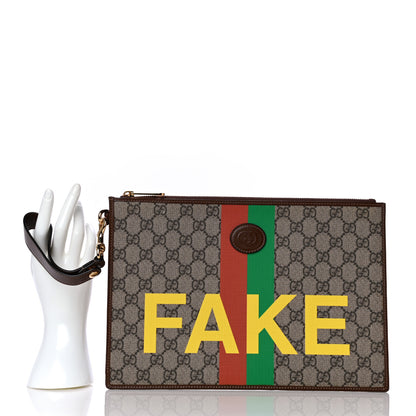 Gucci GG Supreme Monogram Fake/Not Interlocking G Documents Holder Beige Brown Sugar 2 of 10