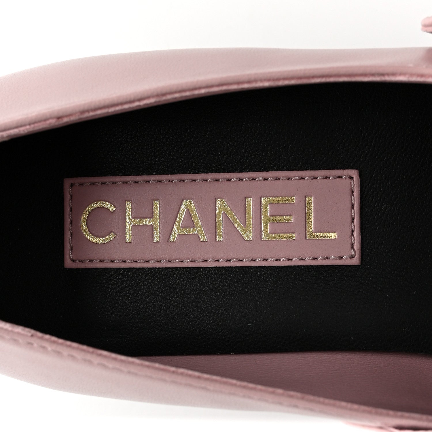 Chanel Calfskin Patent Mary Janes Flats 40 Pink Black 7 of 10