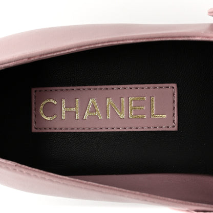 Chanel Calfskin Patent Mary Janes Flats 40 Pink Black 7 of 10