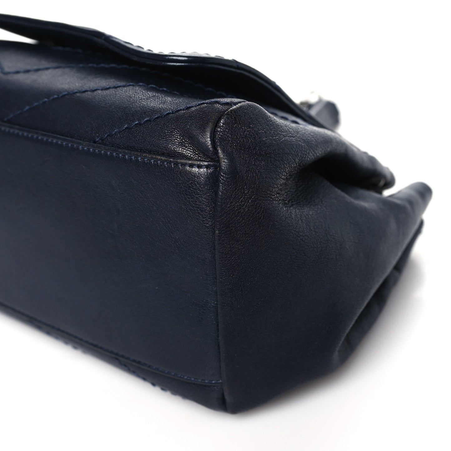 Vintage Lambskin Chevron Monogram Small Nolita Blue