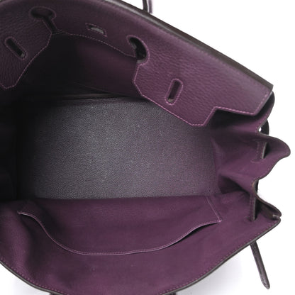 Hermes Taurillon Clemence Birkin 35 Raisin 13 of 44