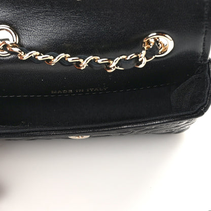 Chanel Lambskin Camellia Embossed Chain Belt Bag Black 5 of 11