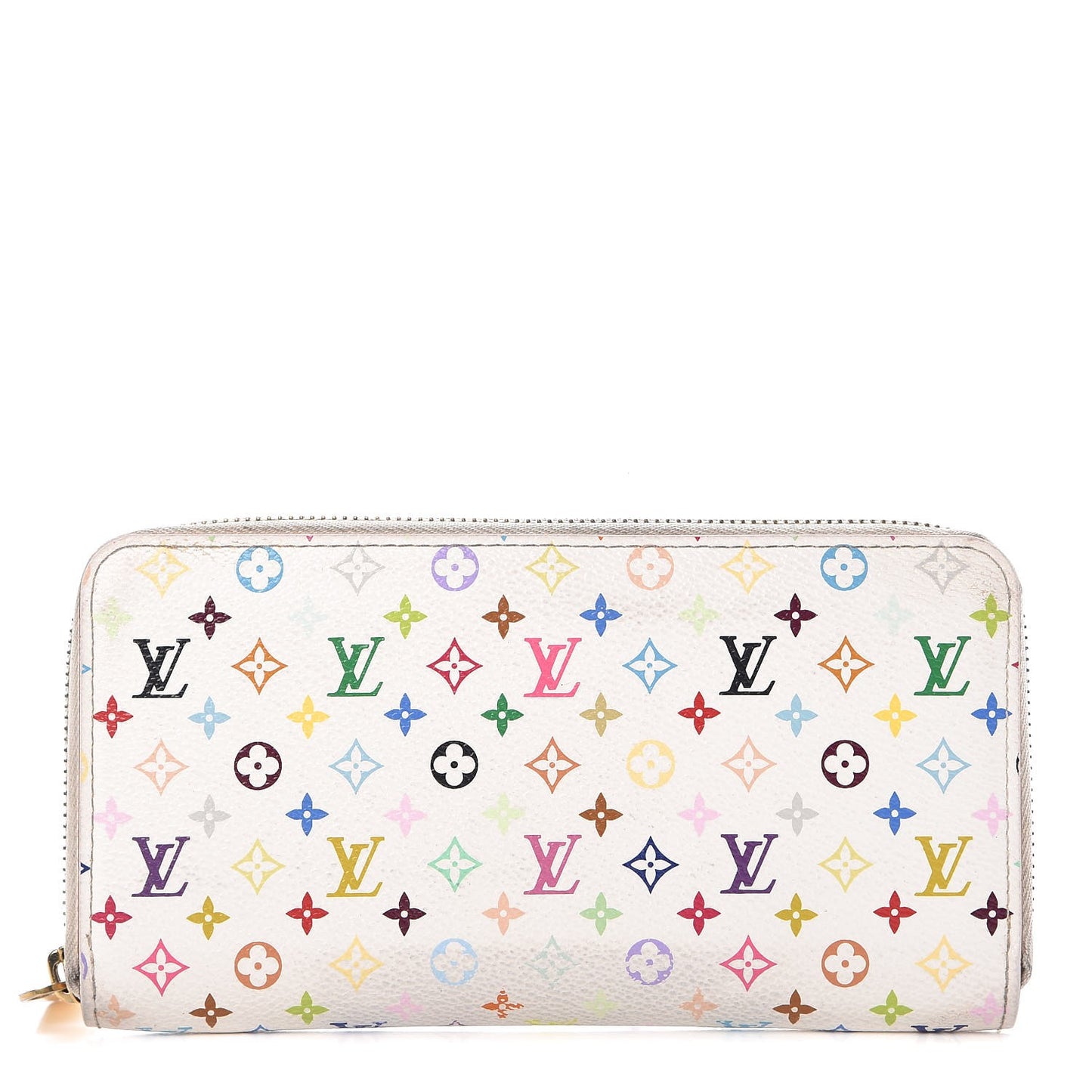 Monogram Multicolor Zippy Wallet White