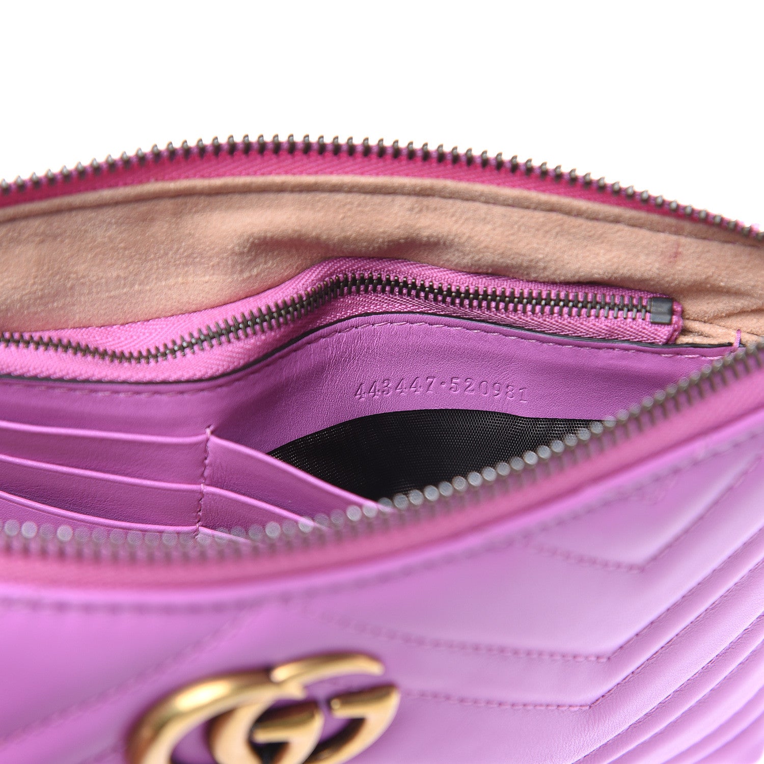 Gucci Calfskin Matelasse Mini GG Marmont Chain Bag Candy Mousse 7 of 11