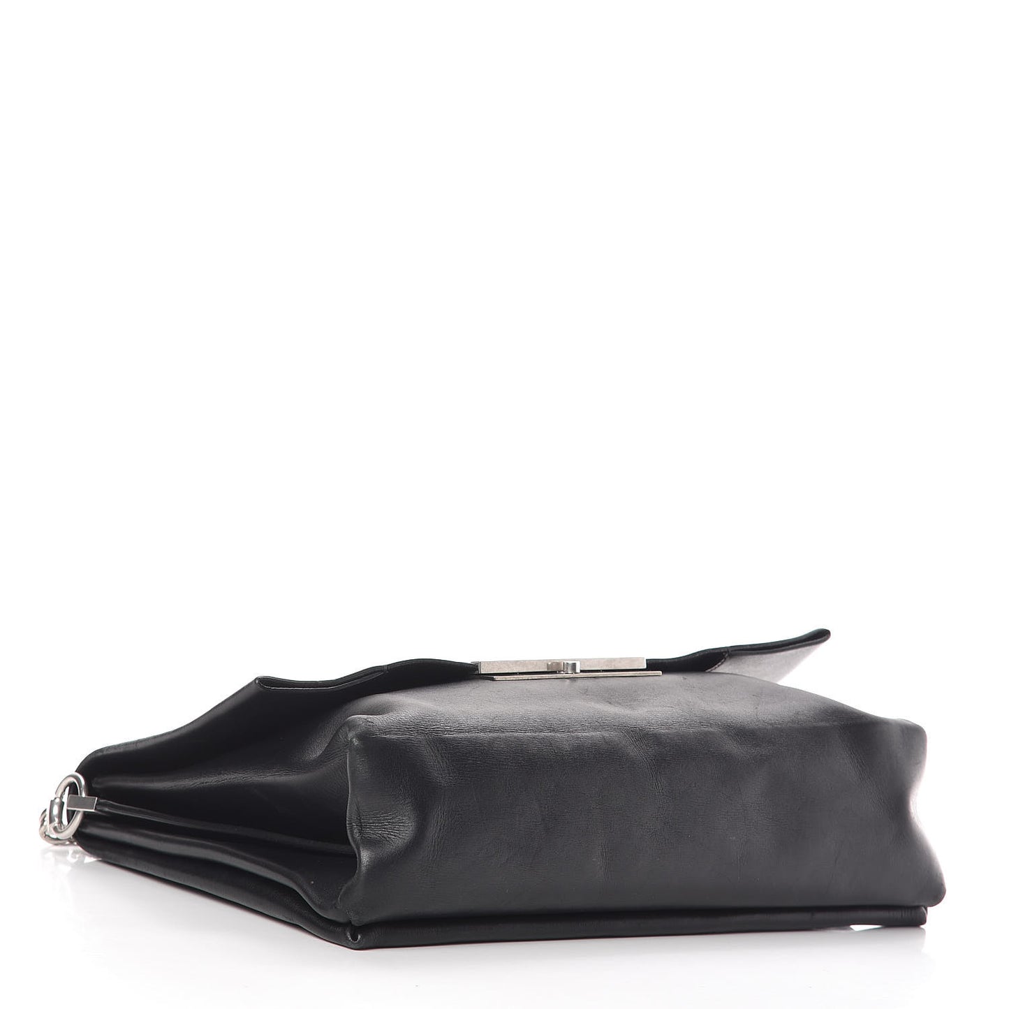 Smooth Calfskin Blade Chain Flap Black