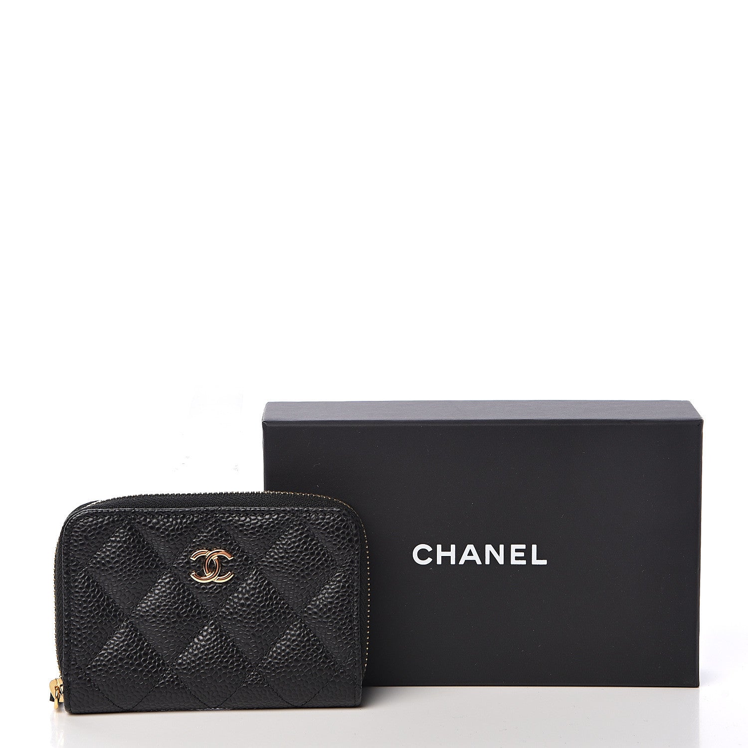 Chanel Caviar Quilted Zip Coin Purse Black 8 of 8