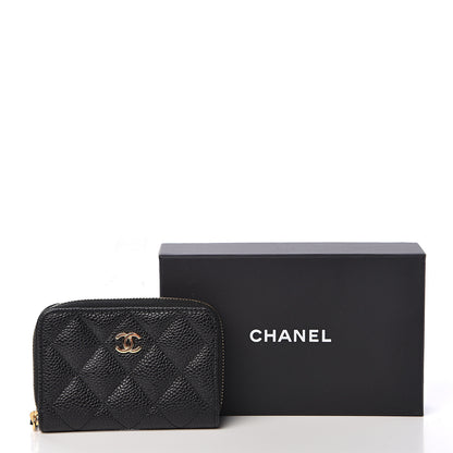 Chanel Caviar Quilted Zip Coin Purse Black 8 of 8