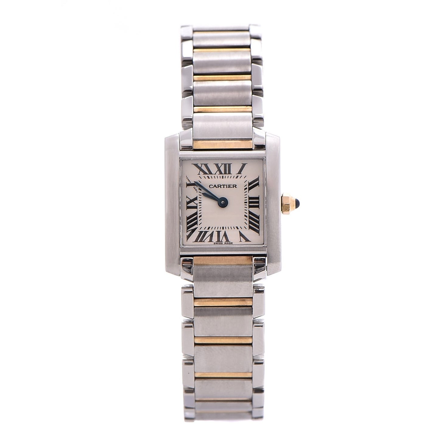 Stainless Steel 18K Yellow Gold 20mm Tank Francaise Quartz Watch