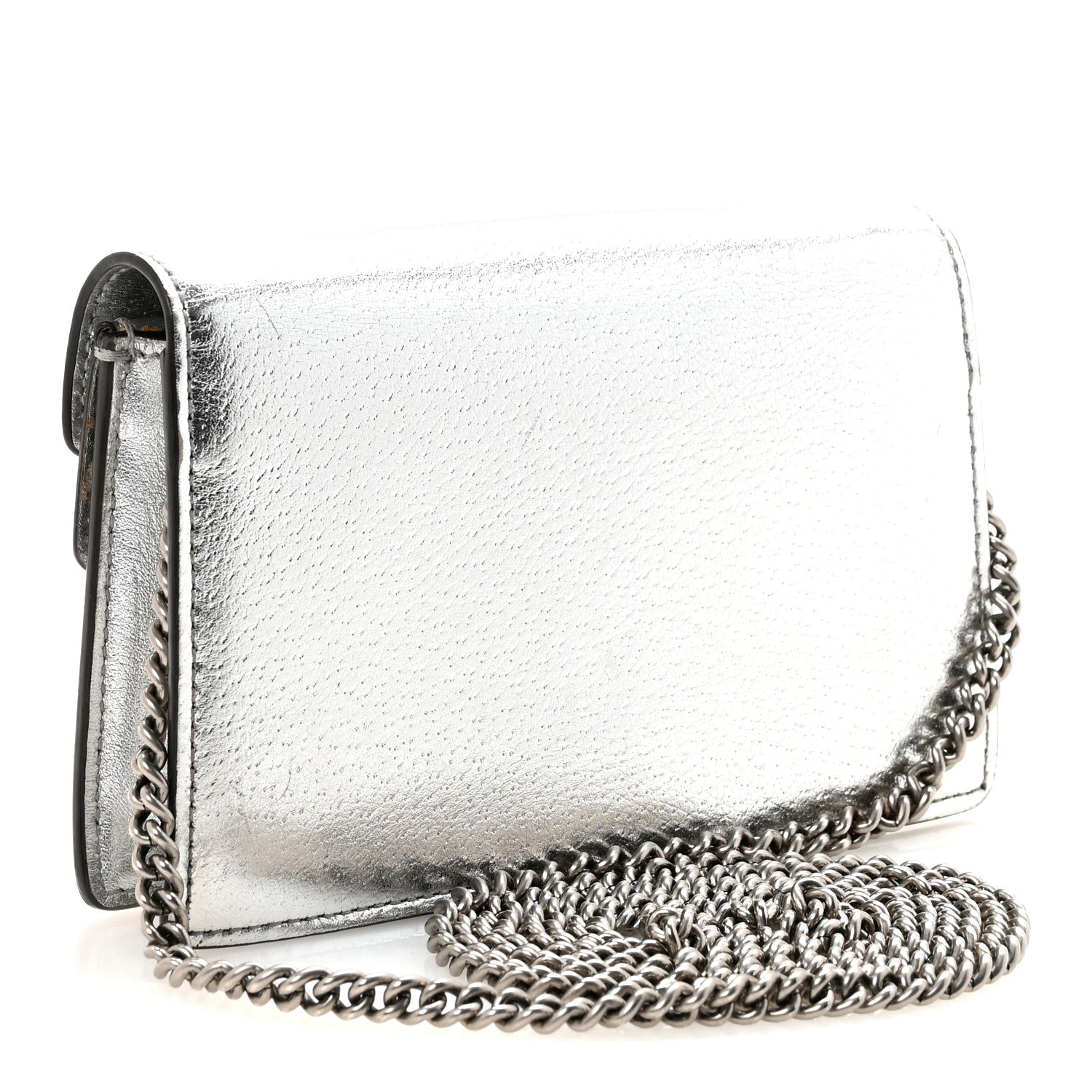 Gucci Metallic Calfskin Super Mini Dionysus Shoulder Bag Silver 3 of 9